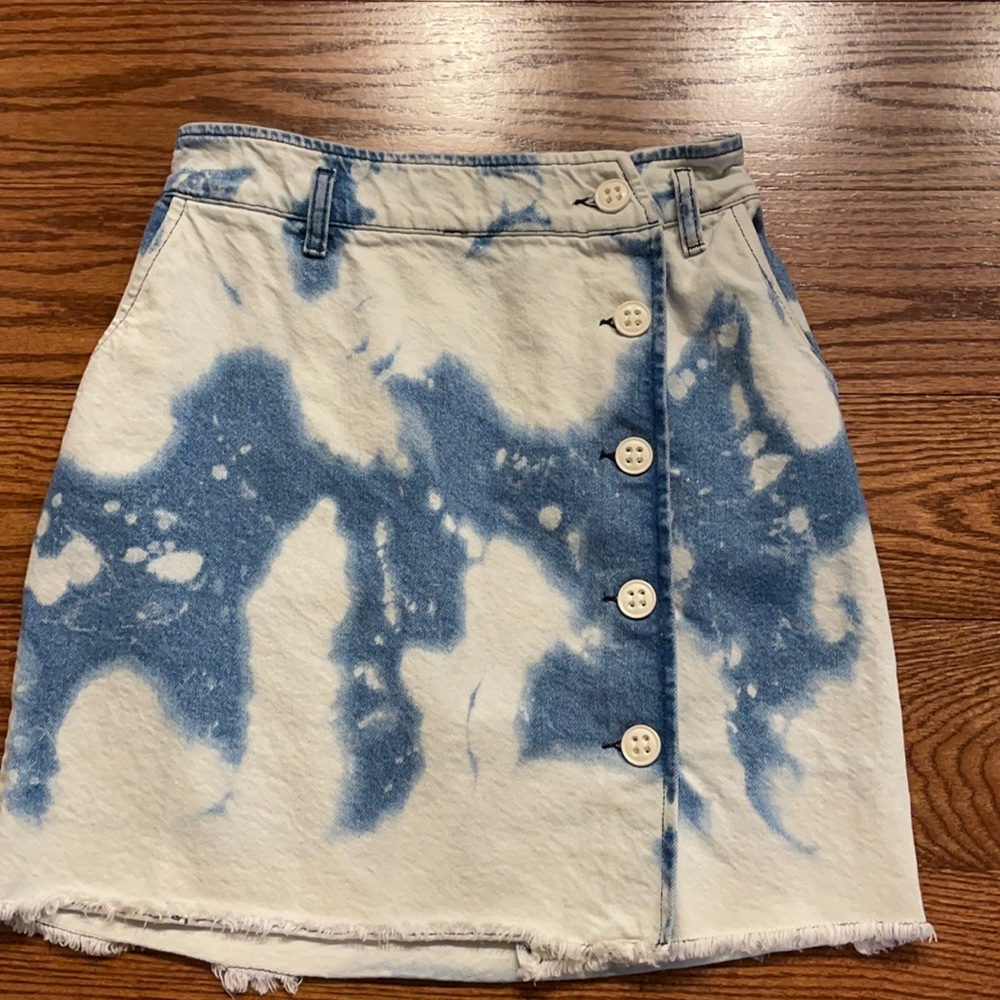 Blue and White Casual Mini Skirt